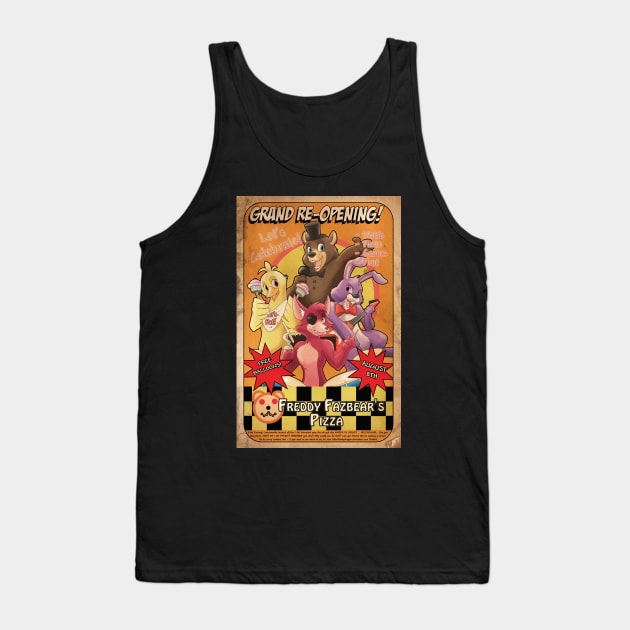 Grand Opening of Freddie's Pizza! Tank Top by slifertheskydragon